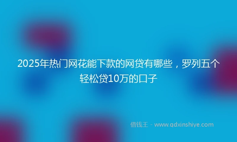 2025年热门网花能下款的网贷有哪些，罗列五个轻松贷10万的口子