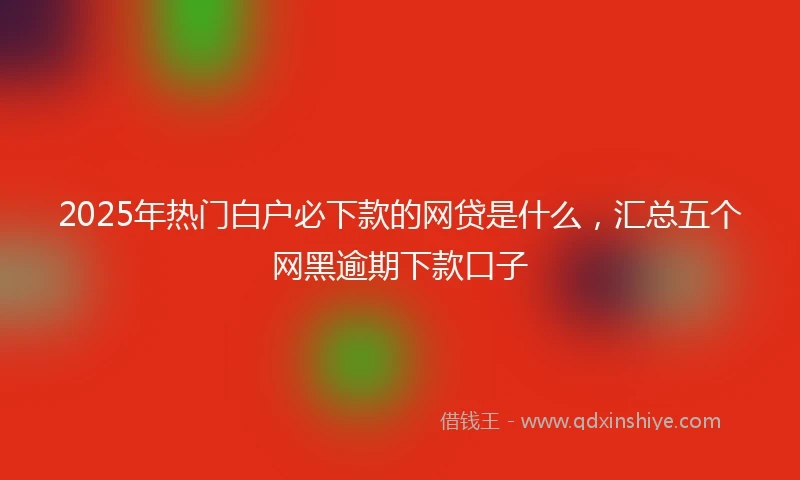 2025年热门白户必下款的网贷是什么，汇总五个网黑逾期下款口子