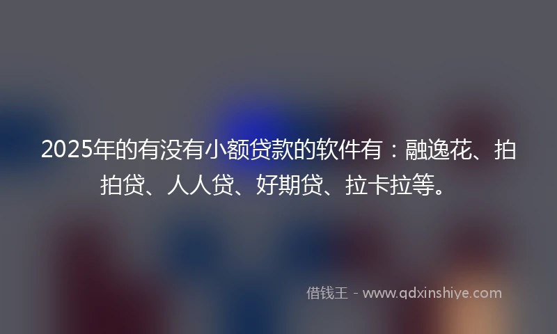 2025年的有没有小额贷款的软件有：融逸花、拍拍贷、人人贷、好期贷、拉卡拉等。