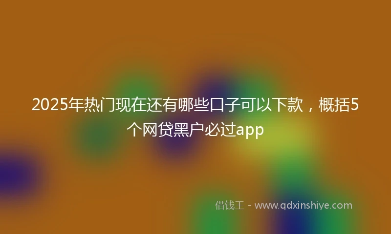 2025年热门现在还有哪些口子可以下款，概括5个网贷黑户必过app