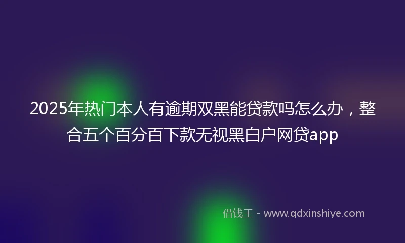 2025年热门本人有逾期双黑能贷款吗怎么办，整合五个百分百下款无视黑白户网贷app
