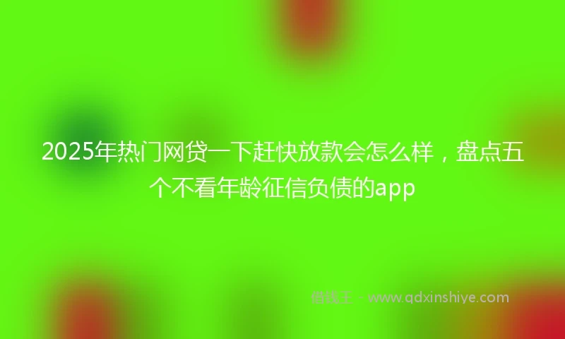 2025年热门网贷一下赶快放款会怎么样，盘点五个不看年龄征信负债的app