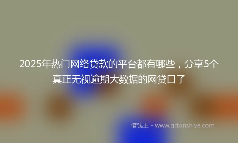 2025年热门网络贷款的平台都有哪些，分享5个真正无视逾期大数据的网贷口子