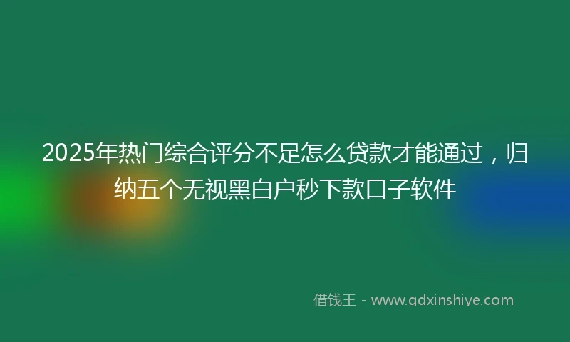 2025年热门综合评分不足怎么贷款才能通过，归纳五个无视黑白户秒下款口子软件