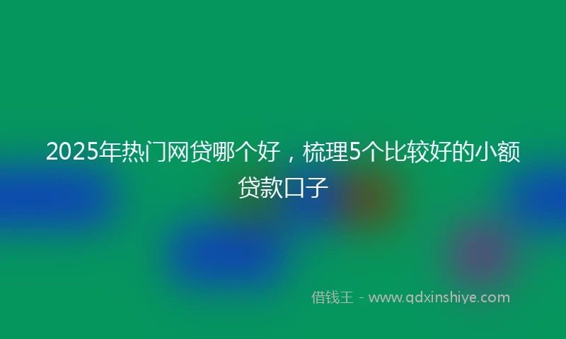 2025年热门网贷哪个好，梳理5个比较好的小额贷款口子