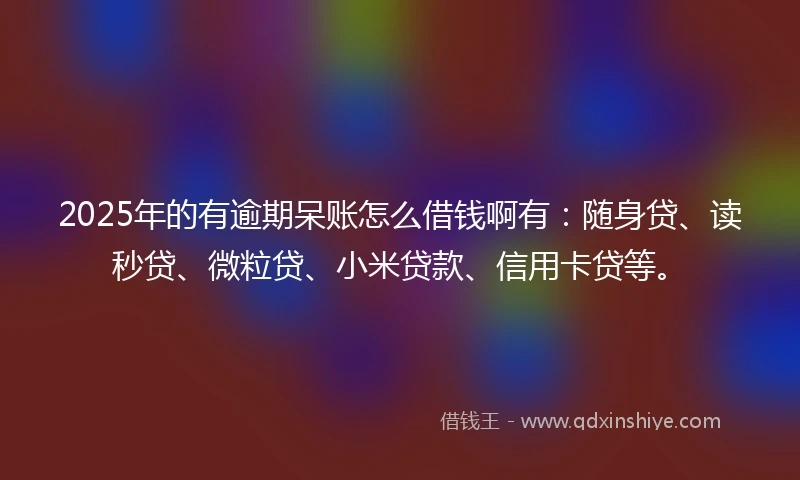 2025年的有逾期呆账怎么借钱啊有：随身贷、读秒贷、微粒贷、小米贷款、信用卡贷等。