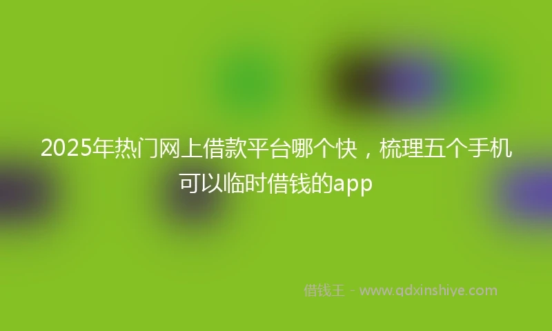 2025年热门网上借款平台哪个快，梳理五个手机可以临时借钱的app