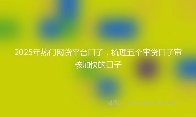 2025年热门网贷平台口子，梳理五个审贷口子审核加快的口子