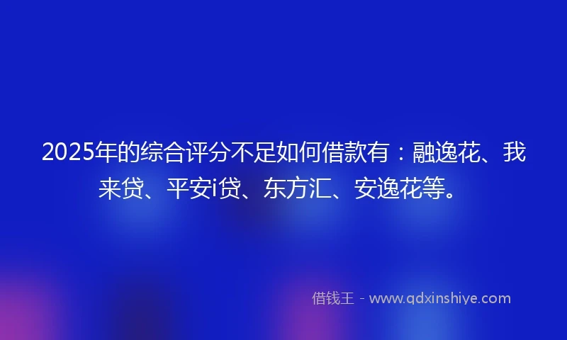2025年的综合评分不足如何借款有：融逸花、我来贷、平安i贷、东方汇、安逸花等。