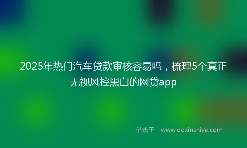 2025年热门汽车贷款审核容易吗，梳理5个真正无视风控黑白的网贷app