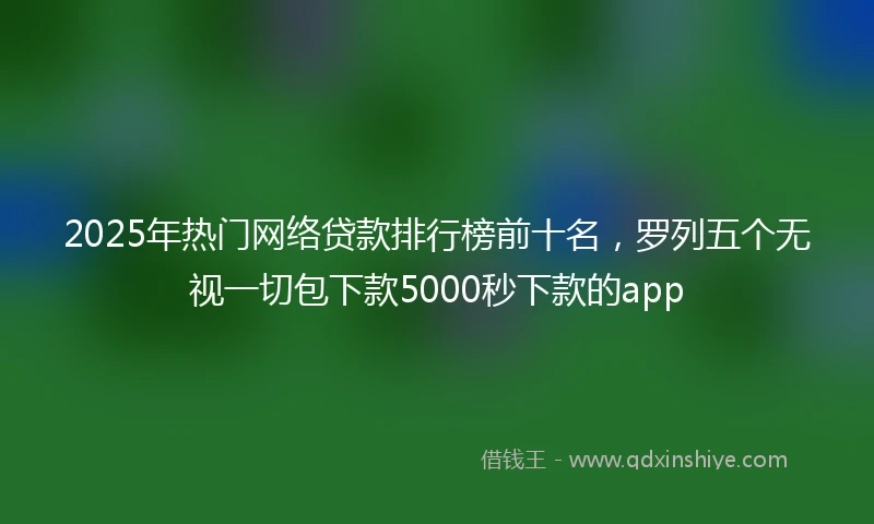 2025年热门网络贷款排行榜前十名，罗列五个无视一切包下款5000秒下款的app
