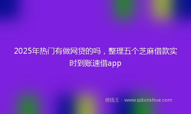 2025年热门有做网贷的吗，整理五个芝麻借款实时到账速借app