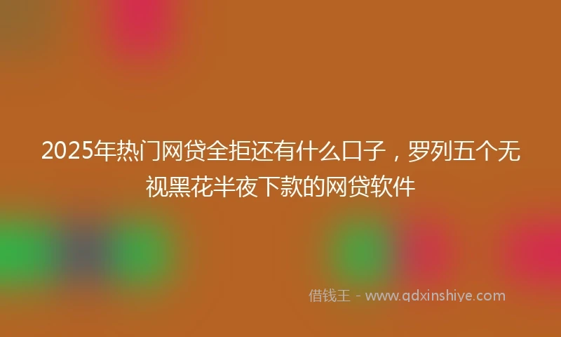 2025年热门网贷全拒还有什么口子，罗列五个无视黑花半夜下款的网贷软件