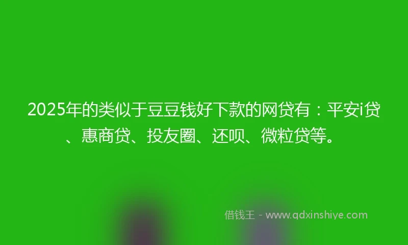 2025年的类似于豆豆钱好下款的网贷有：平安i贷、惠商贷、投友圈、还呗、微粒贷等。