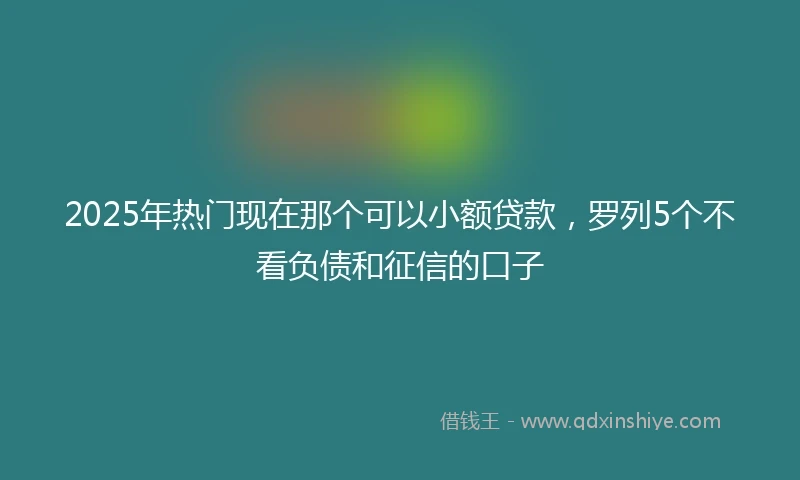 2025年热门现在那个可以小额贷款，罗列5个不看负债和征信的口子
