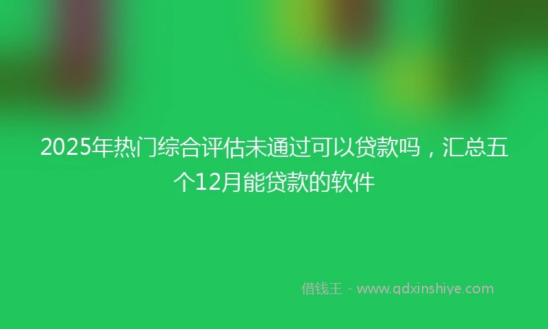 2025年热门综合评估未通过可以贷款吗，汇总五个12月能贷款的软件