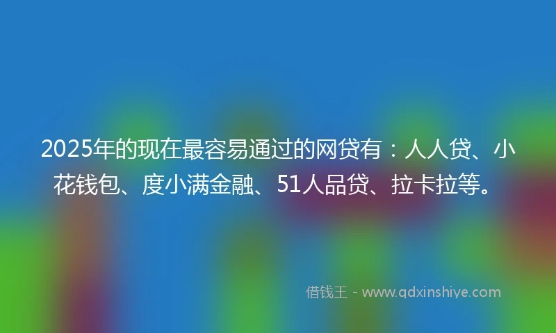 2025年的现在最容易通过的网贷有：人人贷、小花钱包、度小满金融、51人品贷、拉卡拉等。