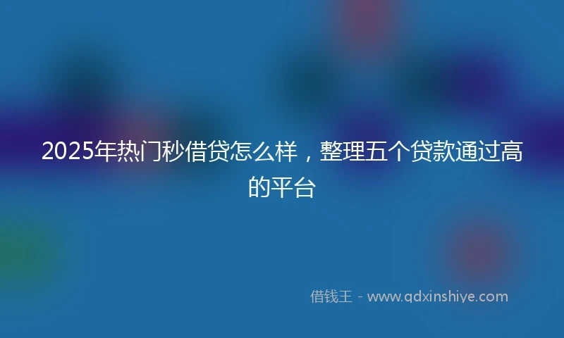 2025年热门秒借贷怎么样，整理五个贷款通过高的平台