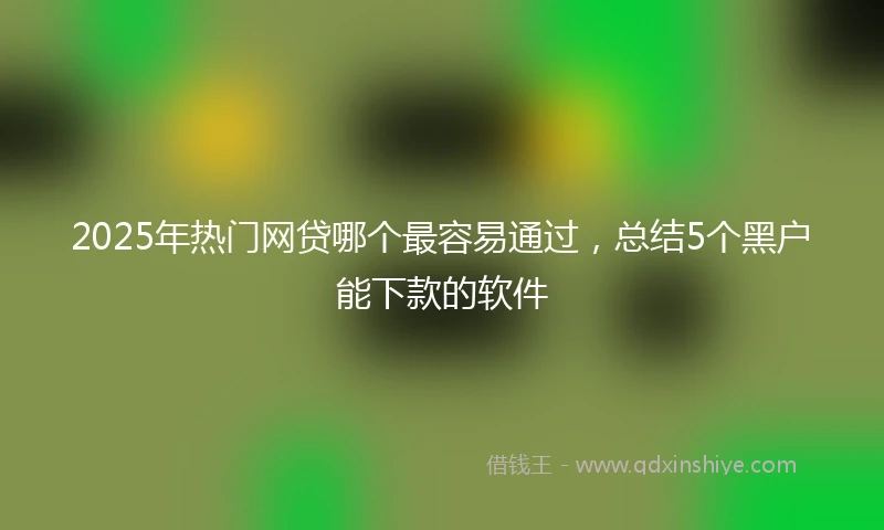 2025年热门网贷哪个最容易通过，总结5个黑户能下款的软件