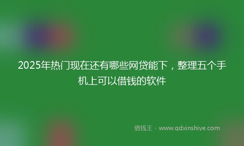 2025年热门现在还有哪些网贷能下，整理五个手机上可以借钱的软件