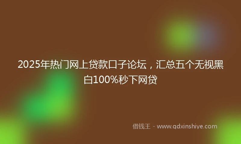 2025年热门网上贷款口子论坛，汇总五个无视黑白100%秒下网贷