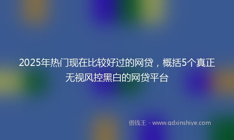 2025年热门现在比较好过的网贷，概括5个真正无视风控黑白的网贷平台