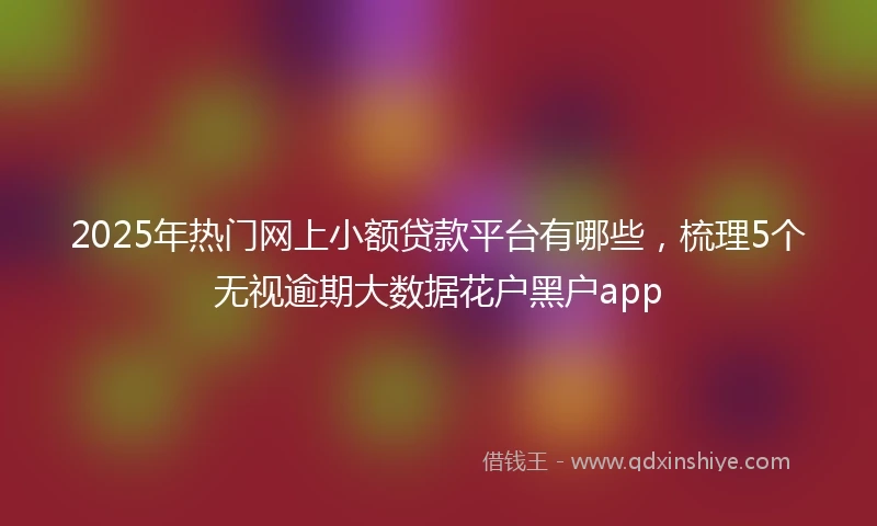 2025年热门网上小额贷款平台有哪些，梳理5个无视逾期大数据花户黑户app