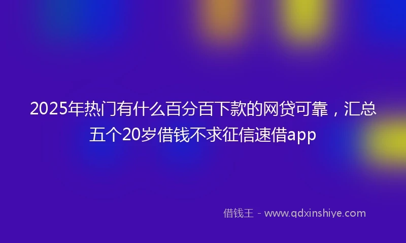 2025年热门有什么百分百下款的网贷可靠，汇总五个20岁借钱不求征信速借app