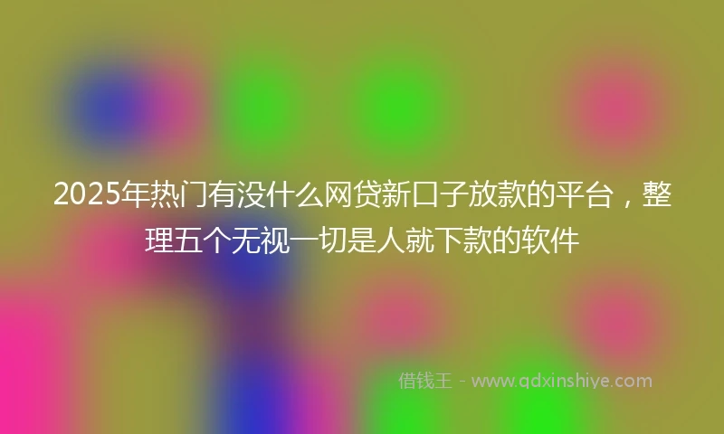 2025年热门有没什么网贷新口子放款的平台，整理五个无视一切是人就下款的软件