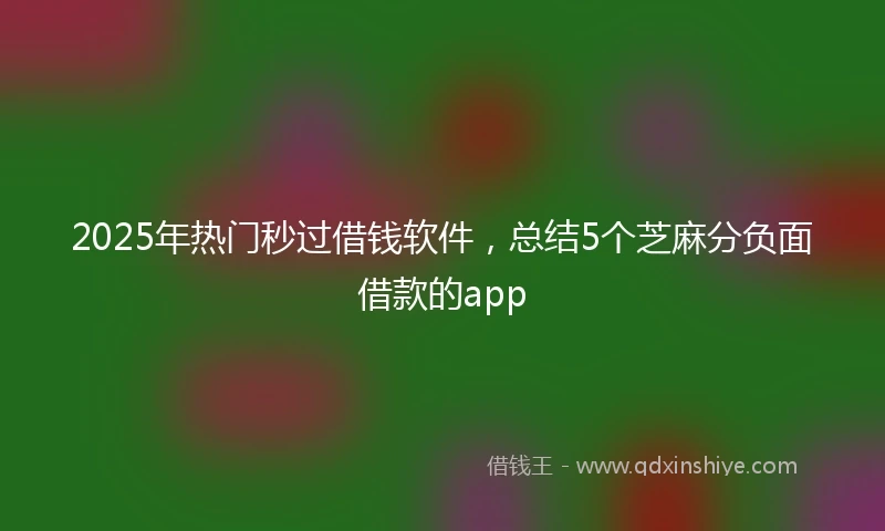 2025年热门秒过借钱软件，总结5个芝麻分负面借款的app