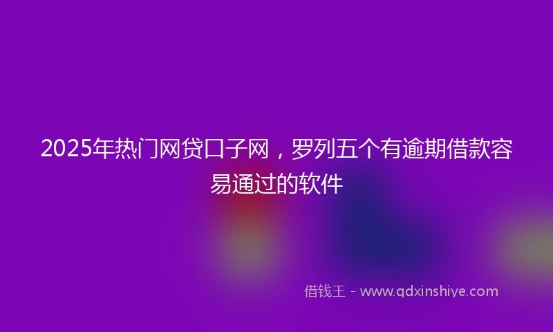 2025年热门网贷口子网，罗列五个有逾期借款容易通过的软件