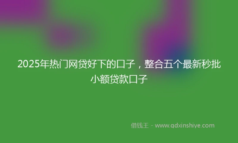 2025年热门网贷好下的口子，整合五个最新秒批小额贷款口子