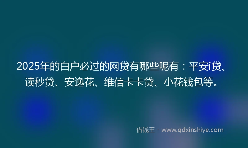 2025年的白户必过的网贷有哪些呢有：平安i贷、读秒贷、安逸花、维信卡卡贷、小花钱包等。
