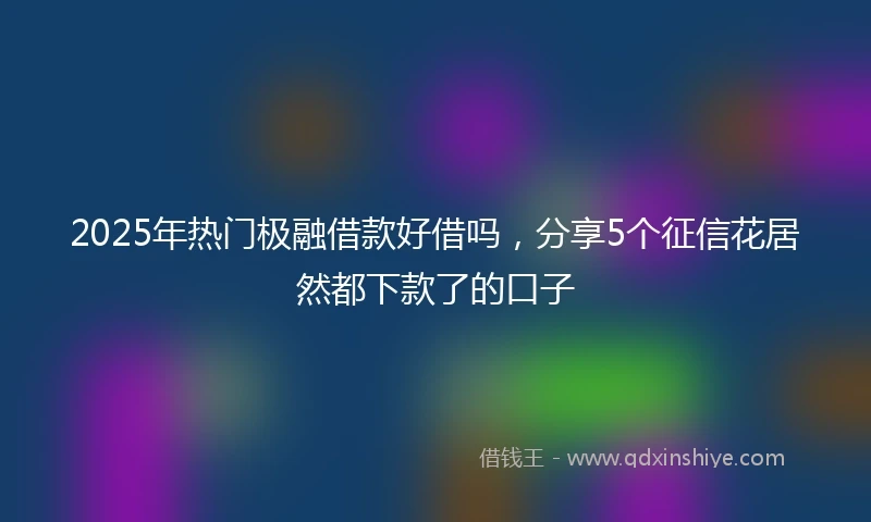 2025年热门极融借款好借吗，分享5个征信花居然都下款了的口子