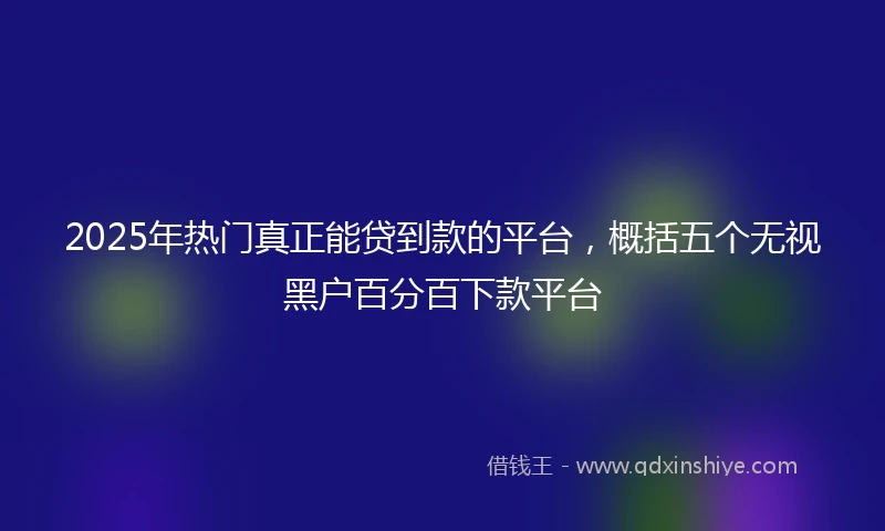 2025年热门真正能贷到款的平台，概括五个无视黑户百分百下款平台