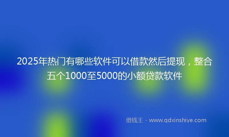 2025年热门有哪些软件可以借款然后提现，整合五个1000至5000的小额贷款软件