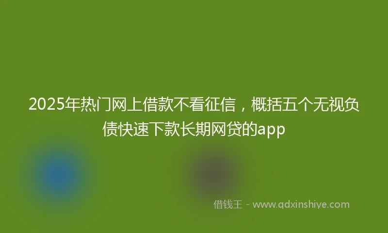 2025年热门网上借款不看征信，概括五个无视负债快速下款长期网贷的app