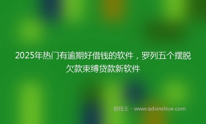 2025年热门有逾期好借钱的软件，罗列五个摆脱欠款束缚贷款新软件