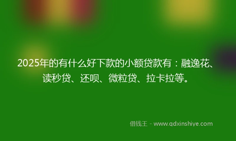 2025年的有什么好下款的小额贷款有：融逸花、读秒贷、还呗、微粒贷、拉卡拉等。