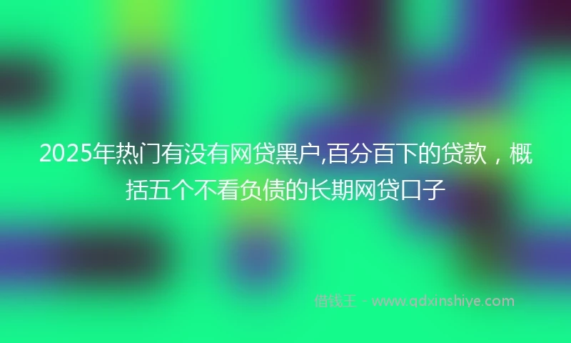 2025年热门有没有网贷黑户,百分百下的贷款，概括五个不看负债的长期网贷口子