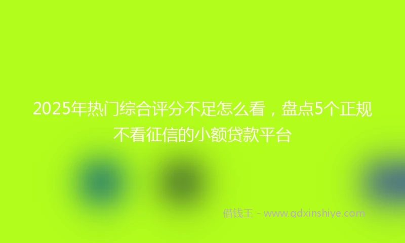 2025年热门综合评分不足怎么看，盘点5个正规不看征信的小额贷款平台