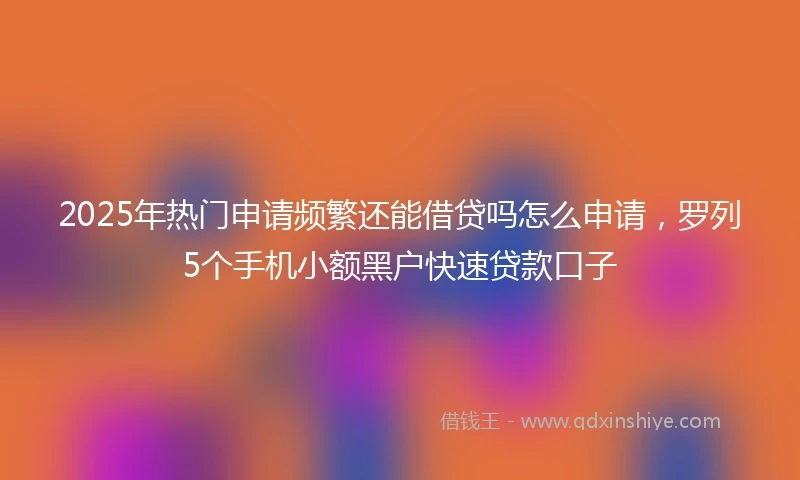2025年热门申请频繁还能借贷吗怎么申请，罗列5个手机小额黑户快速贷款口子