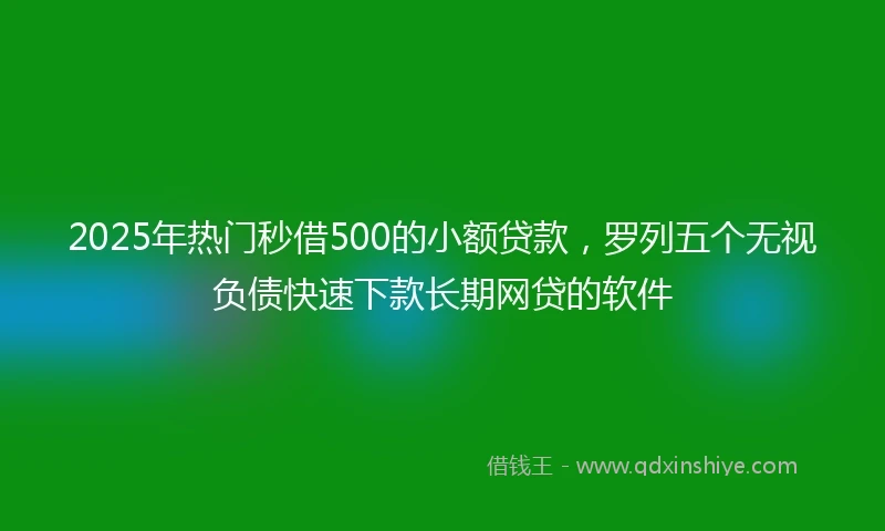 2025年热门秒借500的小额贷款，罗列五个无视负债快速下款长期网贷的软件