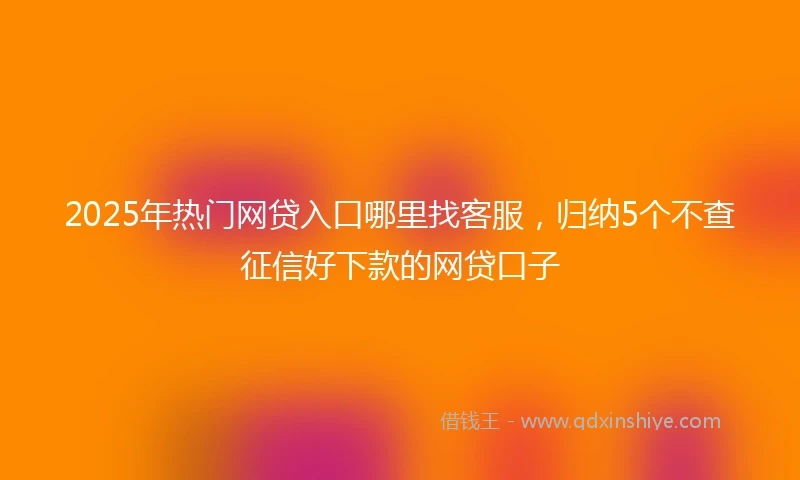 2025年热门网贷入口哪里找客服，归纳5个不查征信好下款的网贷口子