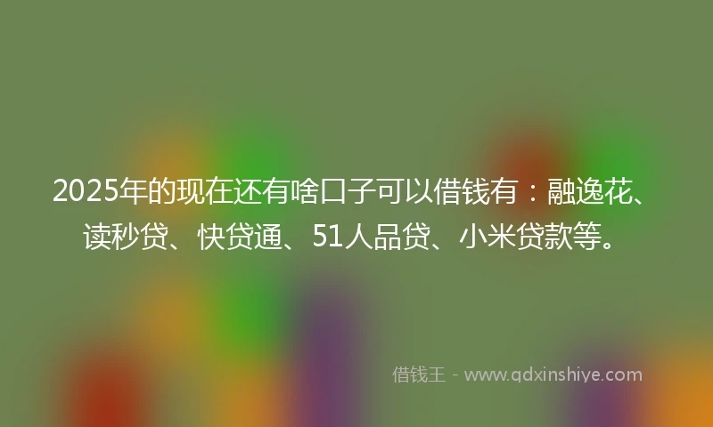2025年的现在还有啥口子可以借钱有：融逸花、读秒贷、快贷通、51人品贷、小米贷款等。