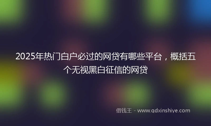 2025年热门白户必过的网贷有哪些平台，概括五个无视黑白征信的网贷