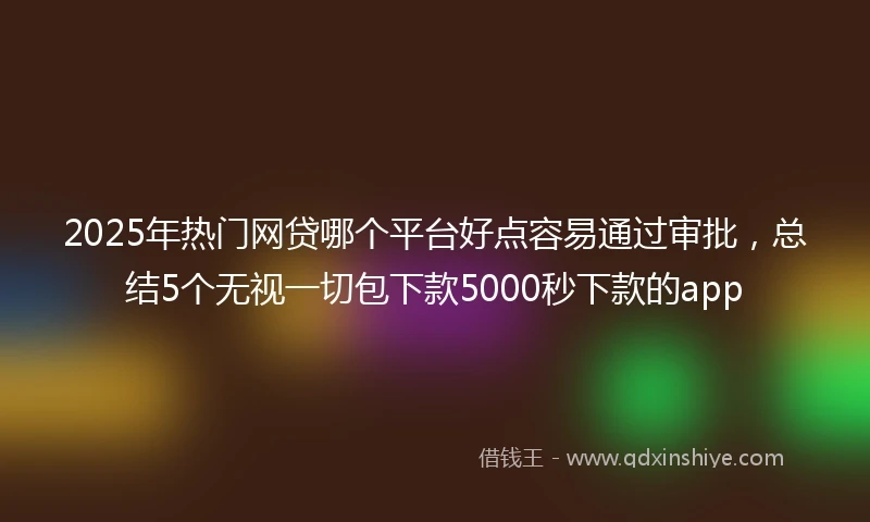 2025年热门网贷哪个平台好点容易通过审批，总结5个无视一切包下款5000秒下款的app