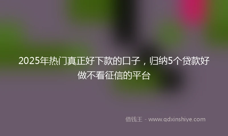 2025年热门真正好下款的口子，归纳5个贷款好做不看征信的平台