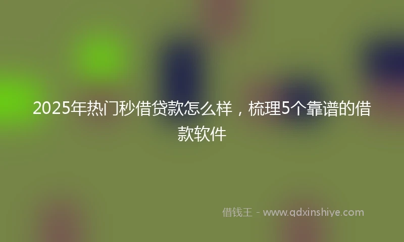 2025年热门秒借贷款怎么样，梳理5个靠谱的借款软件