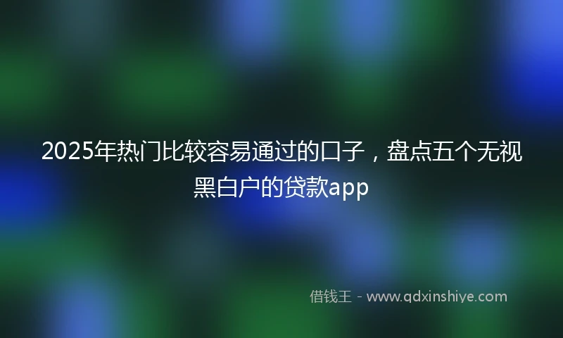 2025年热门比较容易通过的口子，盘点五个无视黑白户的贷款app